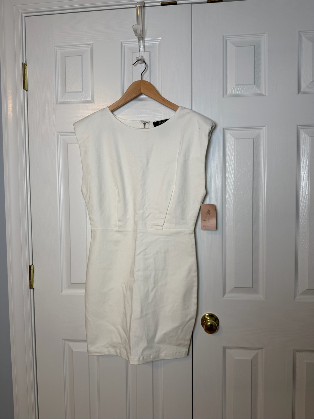 Jealous Tomato White Cap-Sleeve Sheath Mini Dress
